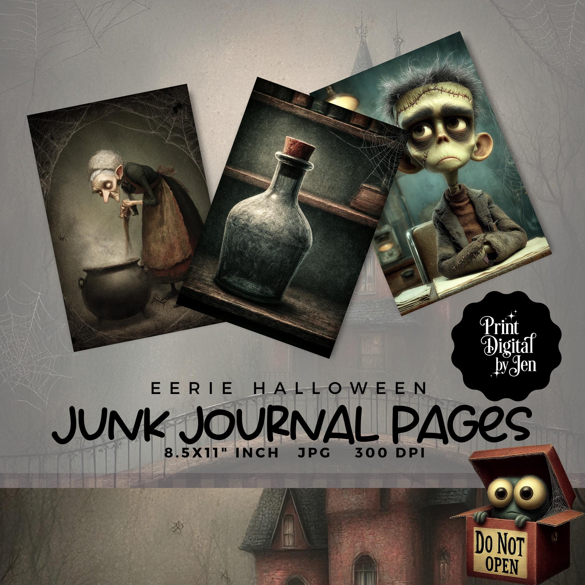 Gothic Halloween Junk Journal Printable Papers: Creepy Ephemera Kit ...