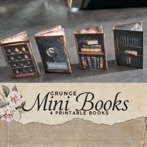 Printable Dollhouse Mini Books: Shabby Chic Grunge Ephemera (PDF)