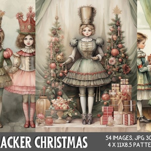 Nutcracker Christmas Journal Cards, Commercial Use, Digital Download, Ephemera, Junk Journal, Scrapbooking, Watercolor Holiday Paper