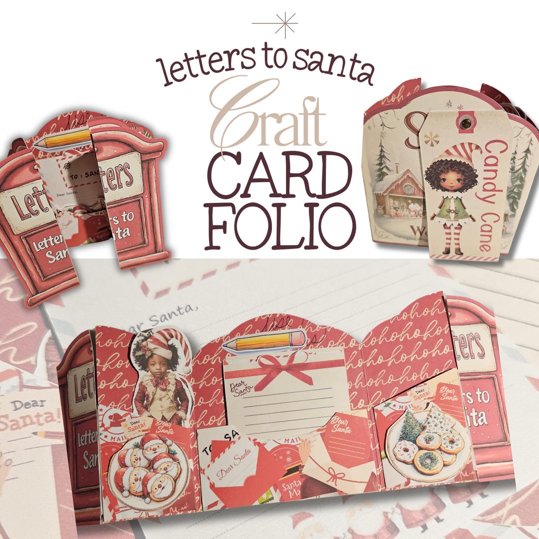 Letters to Santa Junk Journal Folio, Christmas Clipart (digital Papers ...
