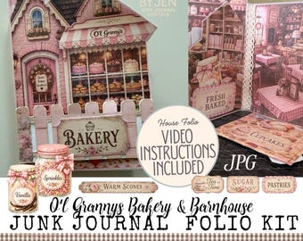 O'l Granny's Bakery Junk Journal Folio Kit – Vintage Ephemera (Digital Download)