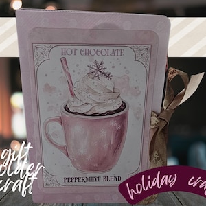 Bolsa de regalo y portatarjetas de regalo con papel para manualidades navideñas digitales, sobres, tarjetas de felicitación, proyectos imprimibles