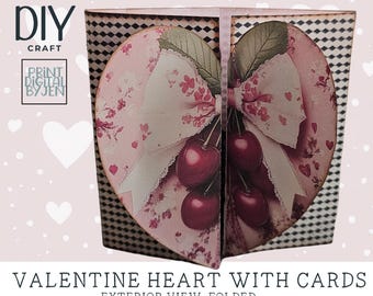 Valentine Heart Junk Journal Folio Kit: Romantic Ephemera (Printable)