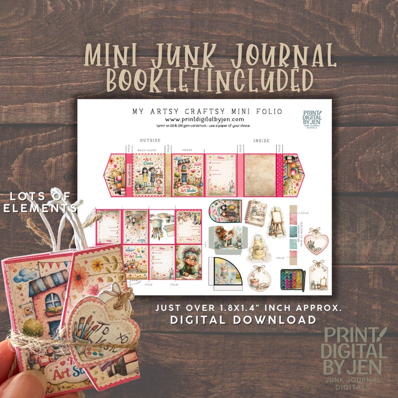 Artsy Craftsy Mini Folio Kit - Junk Journal DIY Craft With Video ...