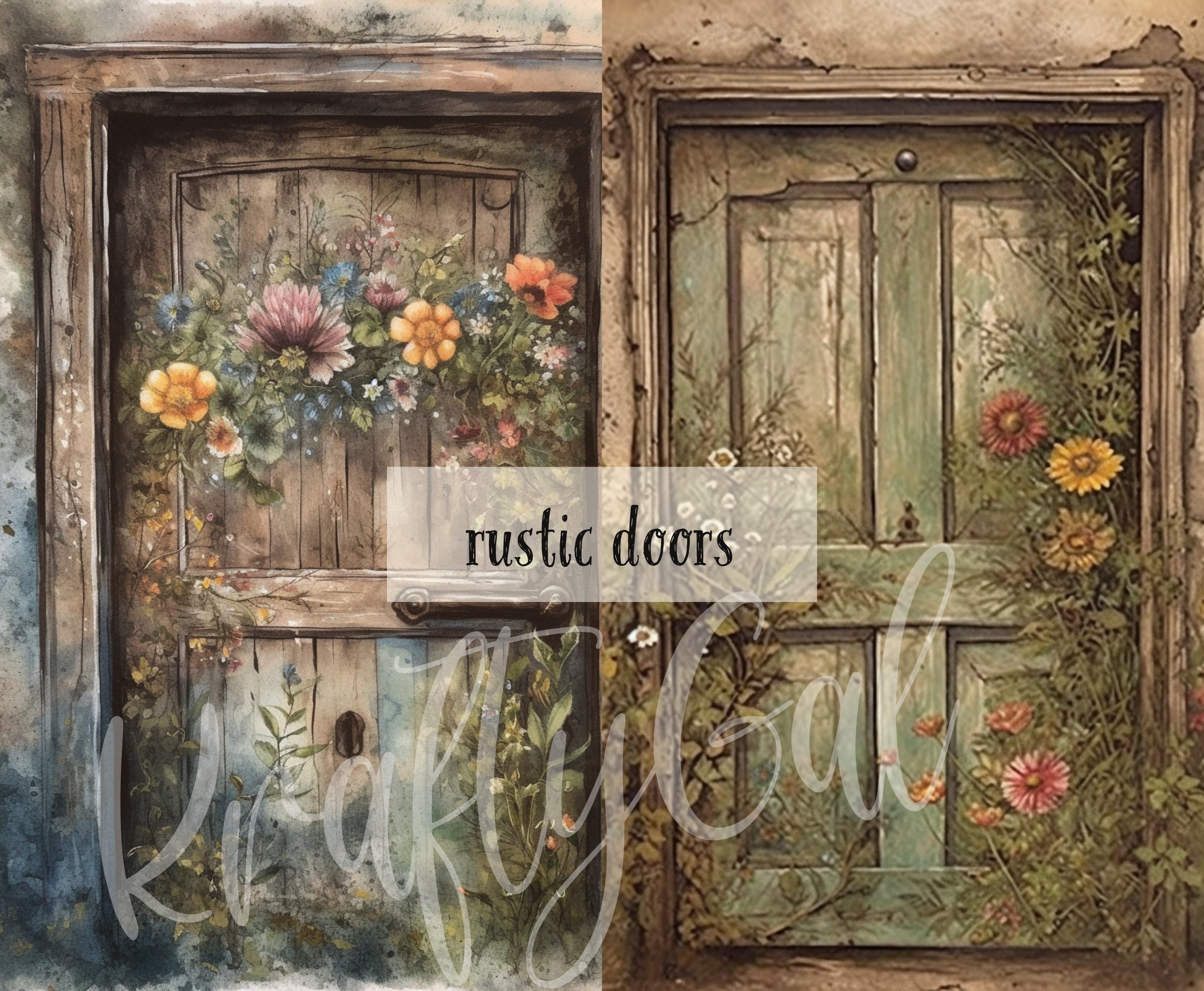 Rustic Door Junk Journal Pages: Shabby Chic Printable (digital Download ...