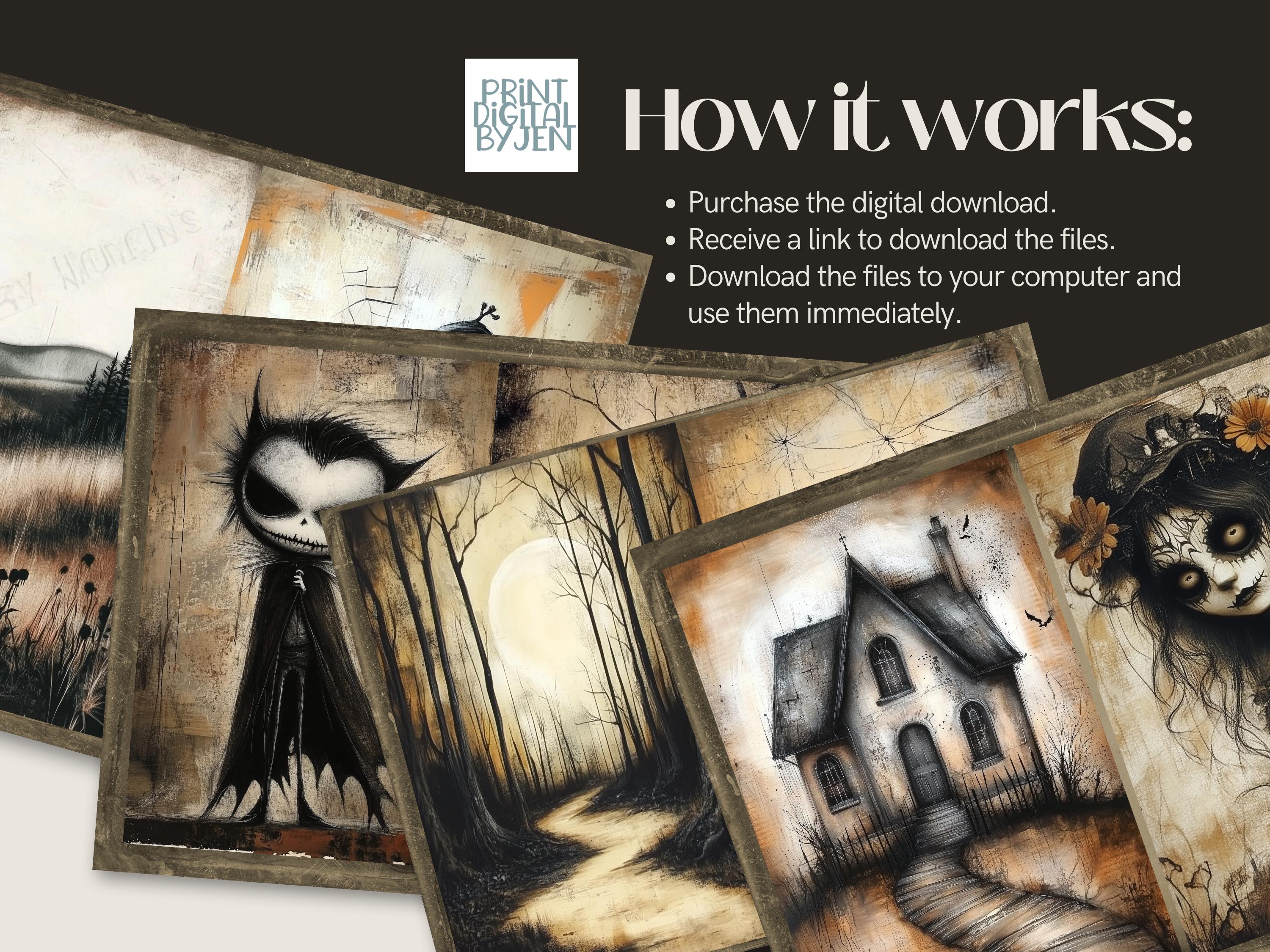 Halloween Digital Paper: Grungy Scrapbook Kit (digital Download) - Etsy