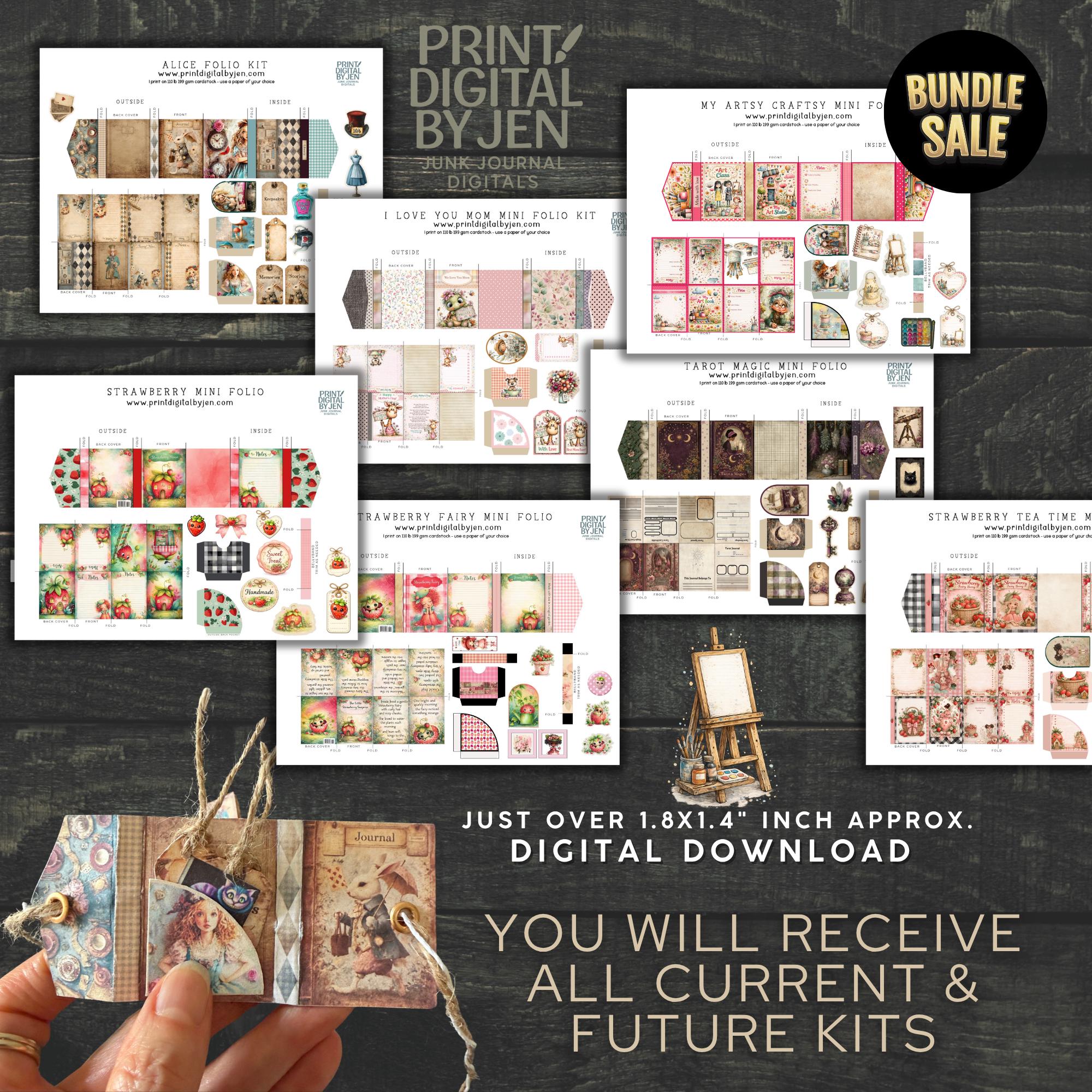 Junk Journal Mini Folio Kit Bundle: All 2026 Kits Included (digital ...