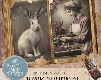 Kuriositäten Junk Journal Kit: Vintage Gothic Ephemera (druckbare Seiten)