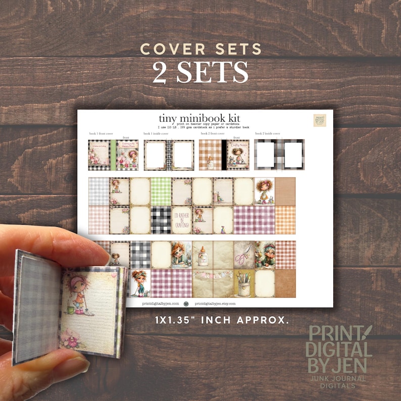 Journal Mini Book Example Miniature Junk Journal Mini Book Kit – 2 Crafty Time Tiny Books for ...