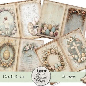 Páginas de diario de Pascua en tonos pastel: Efímeras vintage de primavera (descarga digital)