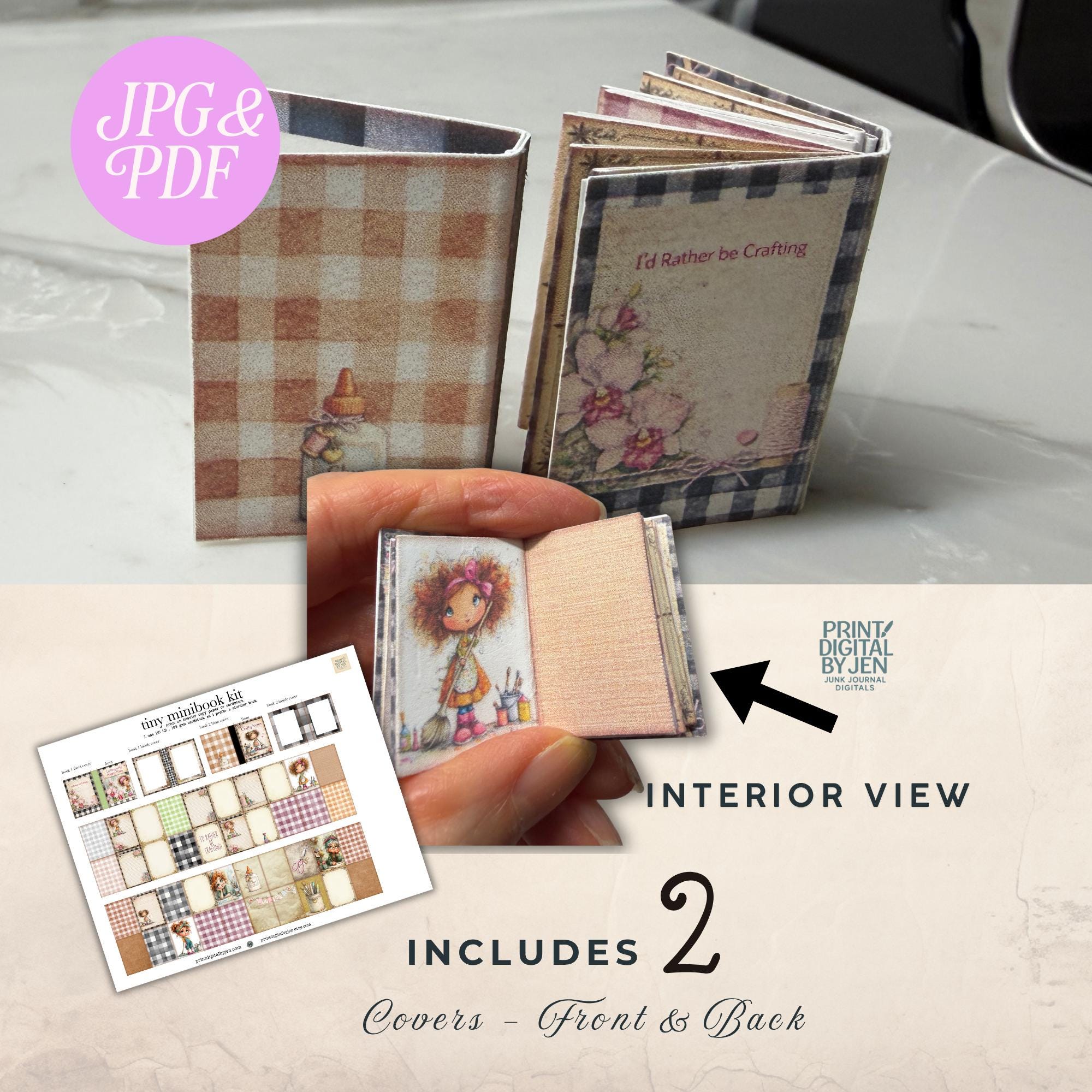 Journal Mini Book Example Miniature Junk Journal Mini Book Kit – 2 Crafty Time Tiny Books for ...