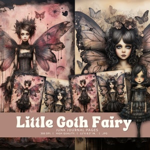 Gothic Fairy Junk Journal Pages, Enchanted Scrapbook Page, Fantasy Journal Pages, Printable Paper, Gothic Collage Sheet, Digital Download