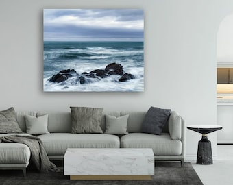 East Lothian Coastline Print, Long Exposure Seascape Photography of Scotland, Scottish Seascape Wall Art.