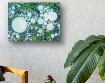 Frozen, Award-Winning Abstract Nature Photography Print, Ice Circles at Gladhouse Reservoir, Patterns in Nature.