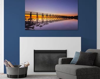Aberlady Bridge Sunset Print: Scottish Coastal Landscape Photography.