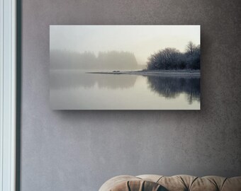 Foggy Morning Landscape Print: Gladhouse Reservoir Nature Photography.