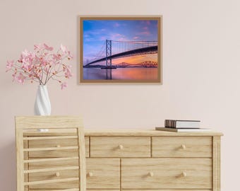Forth Bridges Sunrise Print: Scottish Landscape Photography, Long Exposure Art