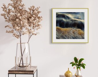 Abstract Waterfall Photography Print: Nature's Split Tone Art