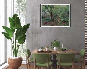 Woodland Guardians Print: Serene Forest Scene, Nature Art