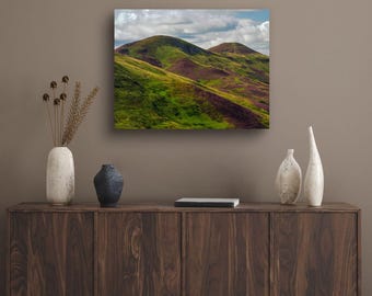 Pentland Hills Print: Scottish Landscape Photography, Purple Heather Art