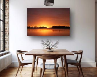 Gladhouse Reservoir Sunrise Print: Golden Dawn Nature Wall Art