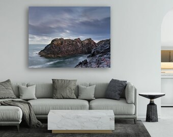 Scottish Coastal Photography Print: Moody Seascape Art, St Baldreds Cradle