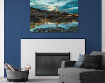 Elie Ness Lighthouse Print: Serene Coastal Seascape Photography
