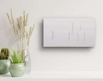 Gladhouse Reservoir Print: Minimalist Reeds Reflection, Abstract Nature Art