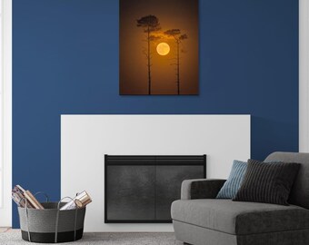 Full Moon Rising Over Glentrool Print: Scottish Night Sky Landscape