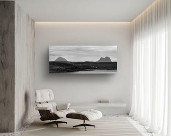 Monochrome Scottish Highlands Print, Cul Mor & Suilven Landscape