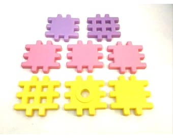 Bloques de waffle Wee de Little Tikes, 8 piezas, amarillo, rosa y morado