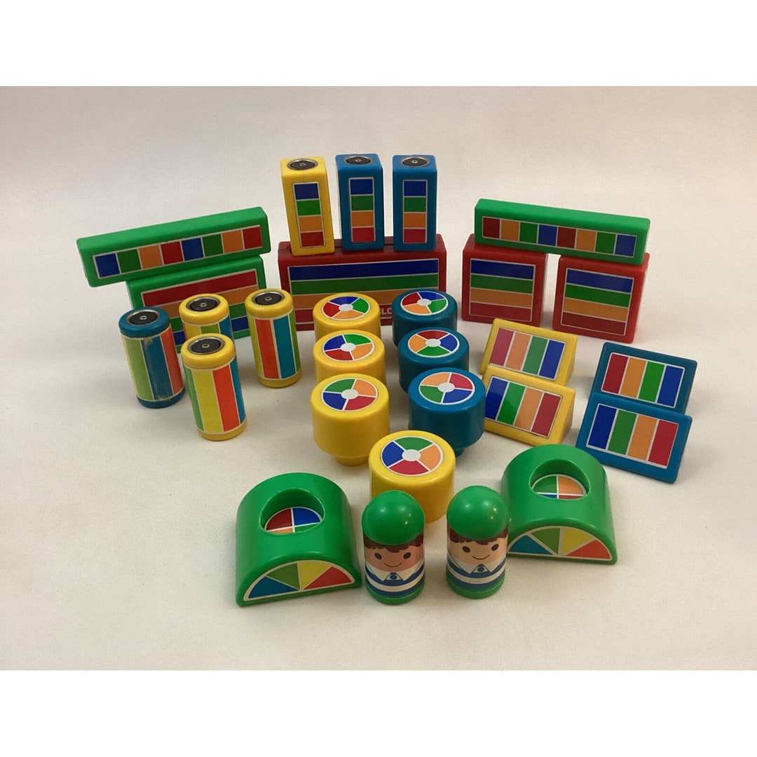 Hilco Building Blocks 28 Pieces Rainbow Color 1980s Etsy