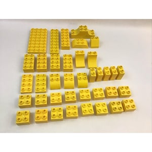 Lego Duplo Yellow Basic Blocks Replacement Pieces Lot Of 38 Different Sizes