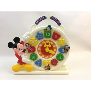 Arco Disney Mickey Mouse Shape Sorter Puzzle Clock Complete Vintage 1987