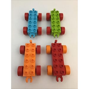 Lego Duplo Lot Cars Train Base Vehicle Toy Parts 4 Pieces Mixed Colors Lot BB