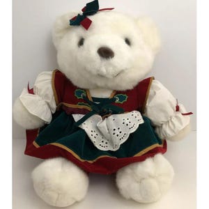 Santa&#39;s Magical Toy Shop Kmart Christmas White Bear Plush 1995 Edition