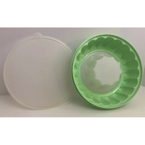 Tupperware 3pc Jello Mold Clear & Green