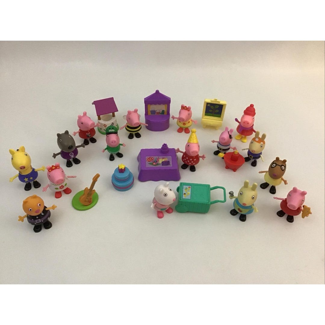 peppa-pig-and-friends-figures-birthday-ice-cream-wishing-well-mixed-lot