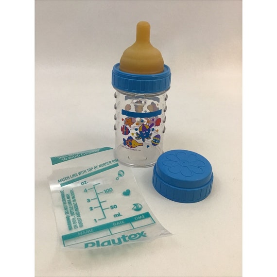 Playtex Baby Bottle Design Drop Ins 4 Ounce Nipple Cap Bag Vintage