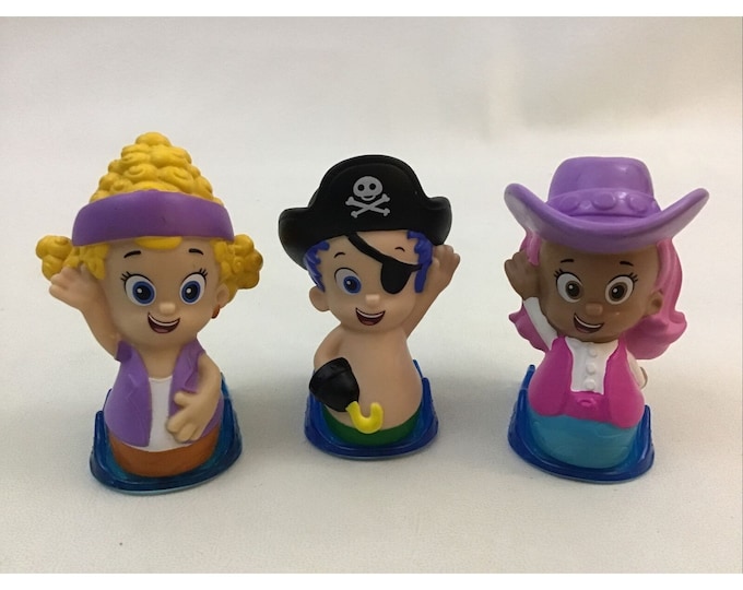 Bubble Guppies Fisher Price Pirate Gil Cowgirl Molly Deema Lot Rolling