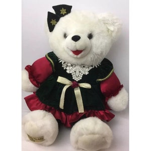Snowflake Plush Teddy 1998 Holiday 22&quot; Soft Stuffed Animal Tb Trading Co