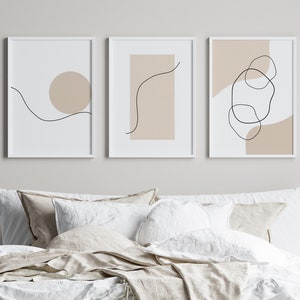 SET OF 3 Minimalist Wall Art Prints Abstract Printable Art - Etsy