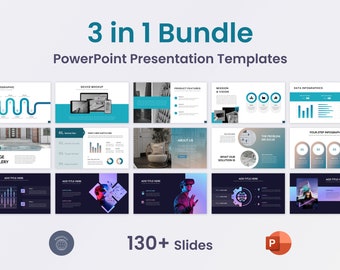 Business PowerPoint Presentation Templates, 3 in 1 Bundle, Modern Animated Slide Decks