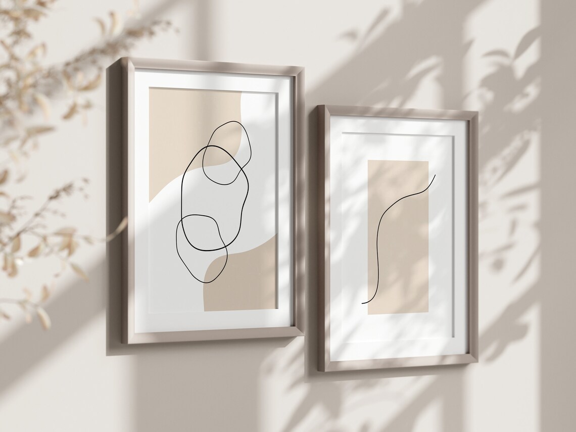SET OF 3 Minimalist Wall Art Prints Abstract Printable Art - Etsy