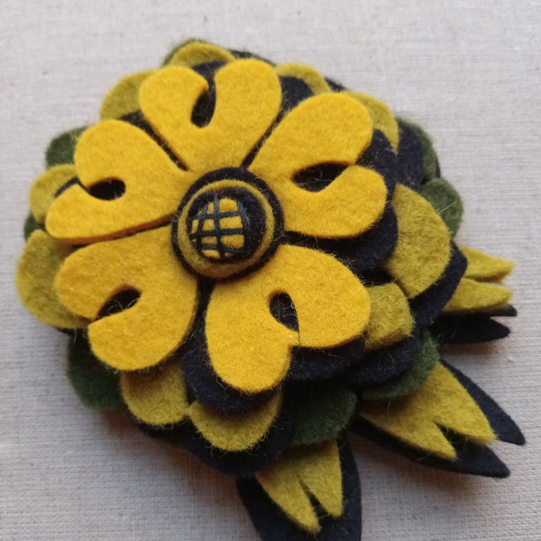 Felt Flower Pin Etsy