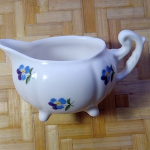 Lovely Small Vintage Jubilee Fine Bone China Creamer  Violets Viola Made in England