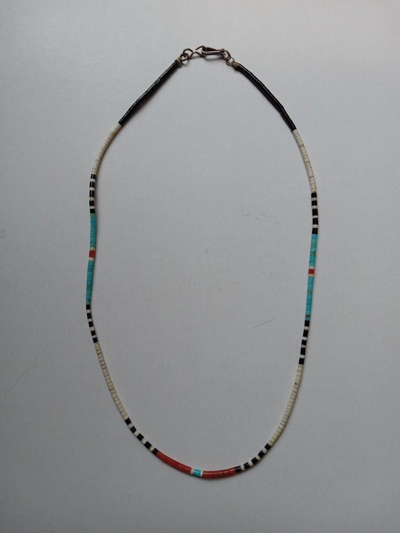 Vintage Santo Domingo Kewa Pueblo 16" Heishi Necklace… Gem