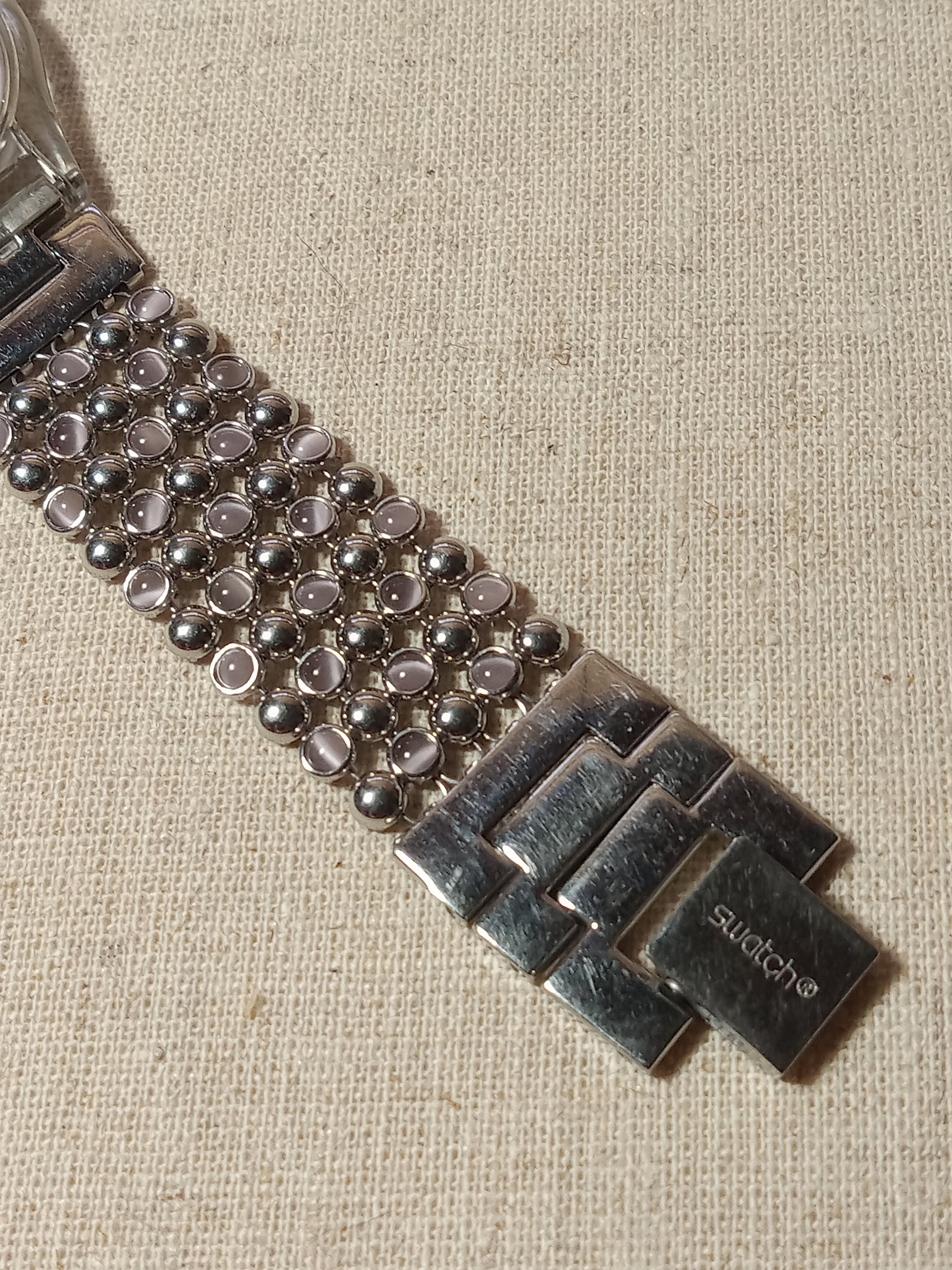Vintage 1999 Swatch Womens Watch- Paved in Silver Mother of Pearl 1999 Watch Swatch - Etsy main image 3