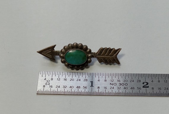 Vintage Old Pawn Turquoise Sterling Silver Arrow … - image 3