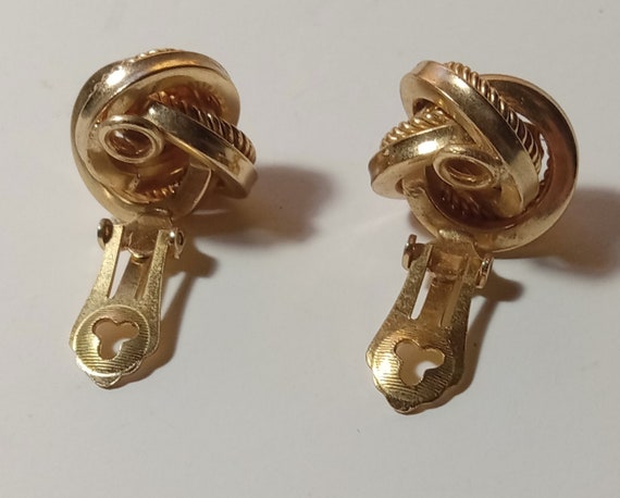 Henkel & Grosse 1968  Knot Clip-On Earrings Gold … - image 3